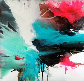 motion1, 120x120cm, pigmente, bitumen auf leinwand.JPG